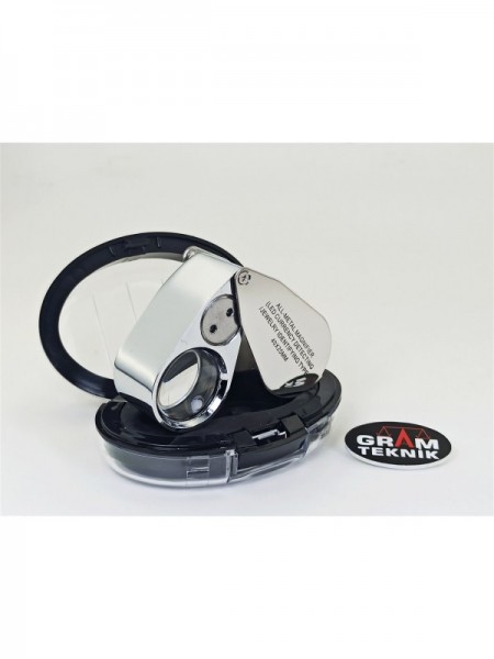 Büyük Işıklı Metal Lup 40x25mm